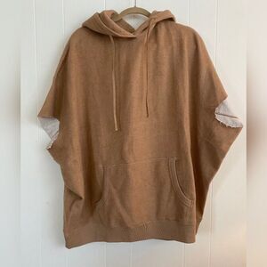 Japanese Fabrics Hoodie Women’s XL Brown Oversized Camel Fur Luxury Designer